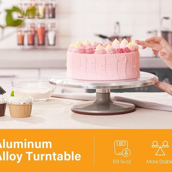 Rotating Cake Turntable 12'' Alloy Revolving Cake Stand with Non-Slipping - Picture 6 of 12